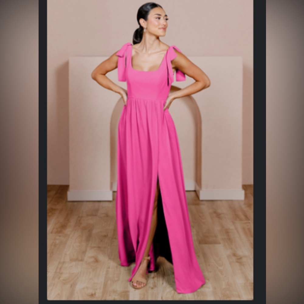 Revelry Bowie Chiffon Dress-size 6 in Malibu pink